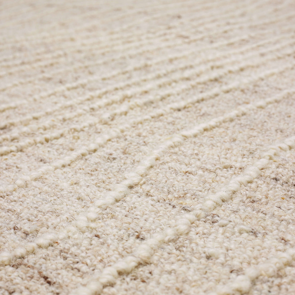 Velmora™ Wool Lines Plush Indoor Tufted Area Rug, Ivory, 5 ft x 7 ft