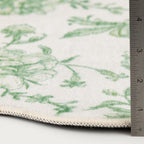 Velmora™ Green Floral Faux Fur Scalloped Indoor Area Rug, 4 ft x 5 ft 6 in
