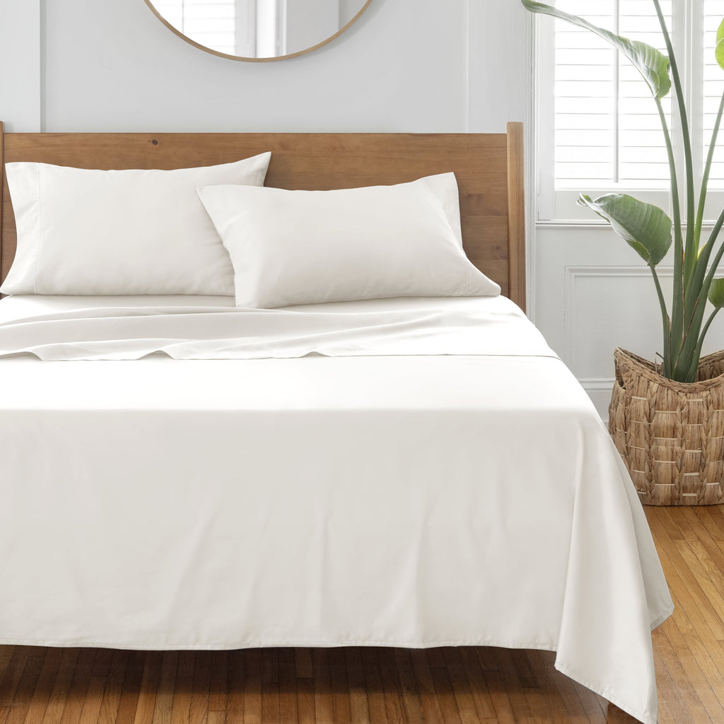 Velmora™ 4-Piece 400 Thread Count Vanilla Dream Performance Bed Sheet Set, Queen