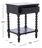 Velmora™ Athena Solid 1 Drawer Accent Table, Black