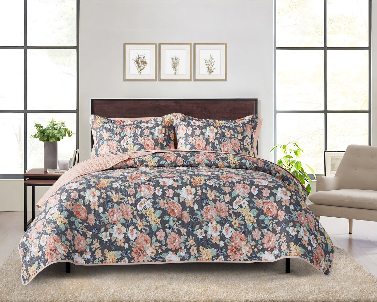 Velmora™ All-in-One Bed-in-a-Bag Quilt and Sheet Set, 7-Piece, Full, Green Floral