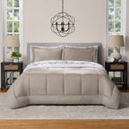 Velmora™ Bed in a Bag Bedding Set, 7 Piece, King, Beige Stripe