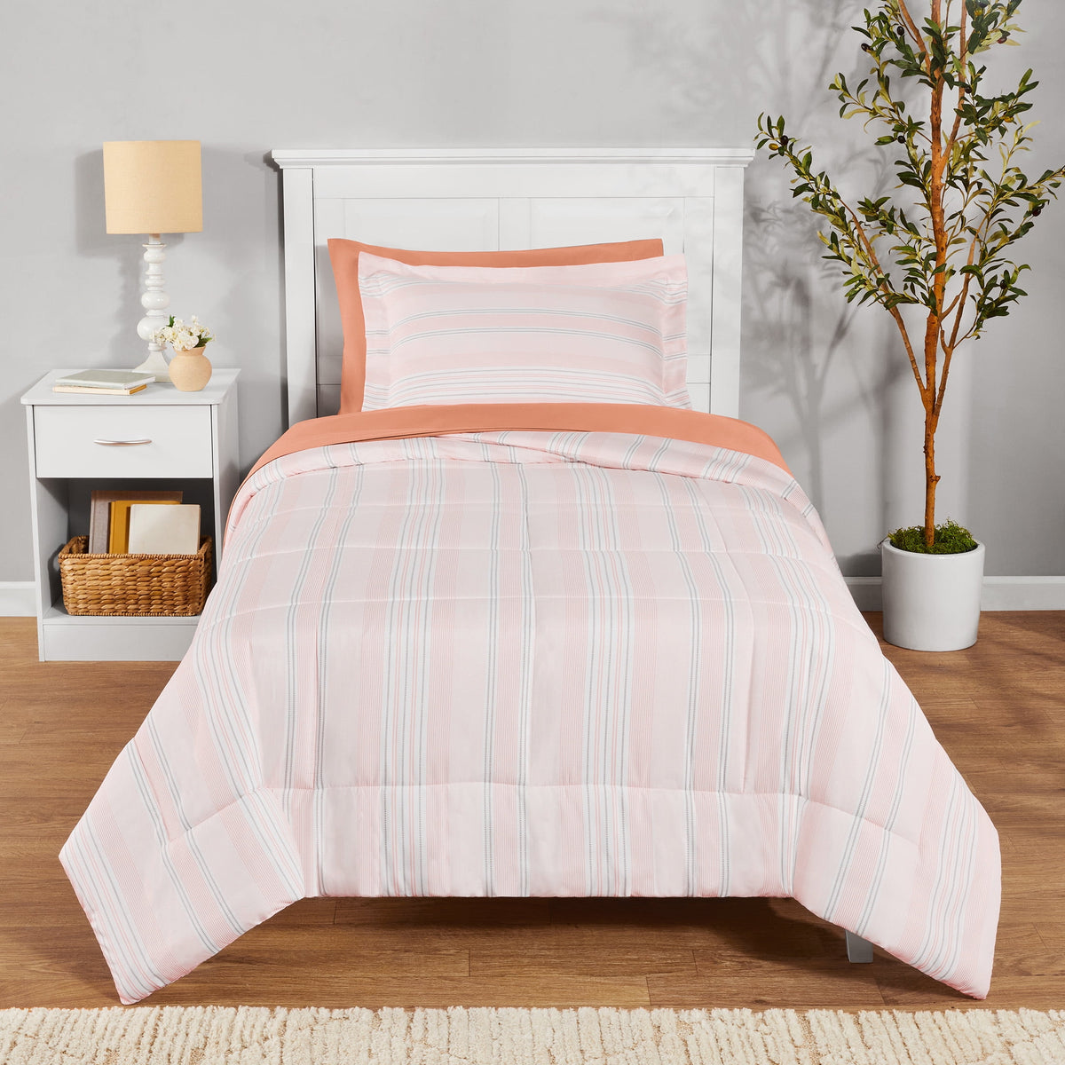 Velmora™ Reversible 7-Piece Bed-in-a-Bag Bedding Set, Queen, Navy