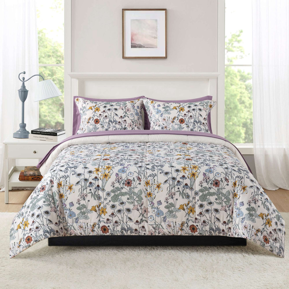 Velmora™ Bed in a Bag Bedding Set, 7 Piece, King, Beige Stripe