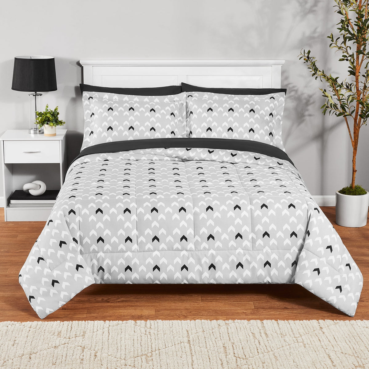 Velmora™ Bed in a Bag Bedding Set, 7 Piece, King, Beige Stripe