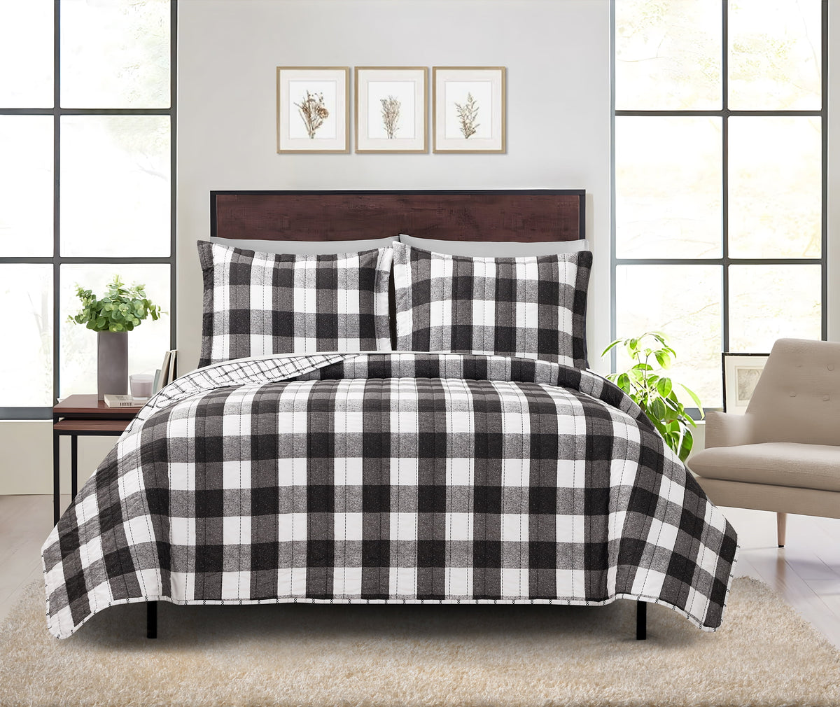 Velmora™ All-in-One Bed-in-a-Bag Quilt and Sheet Set, 7-Piece, Full, Green Floral