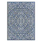 Velmora™ Traditional Medallion Outdoor Rug, 7 ft x 10 ft, Blue