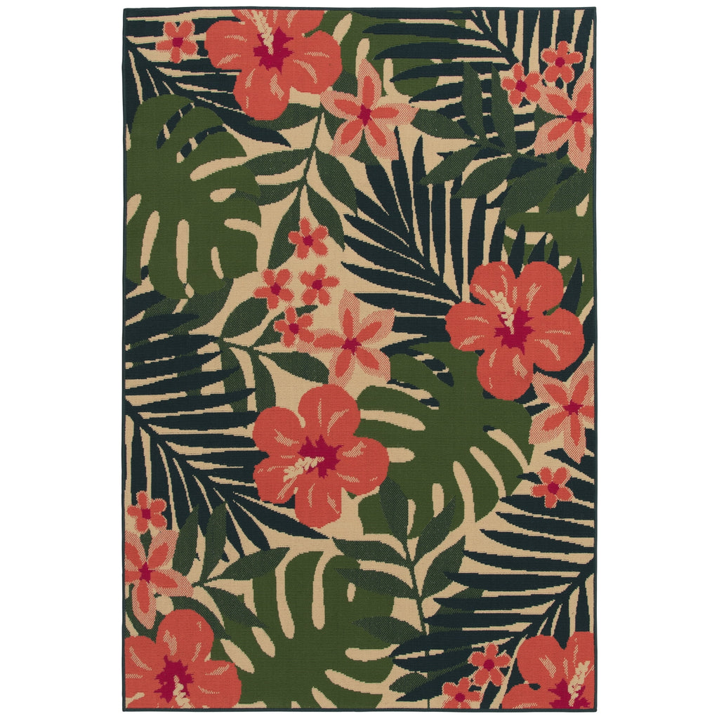 Velmora™ 7'x10' Pink Palm Outdoor Rug