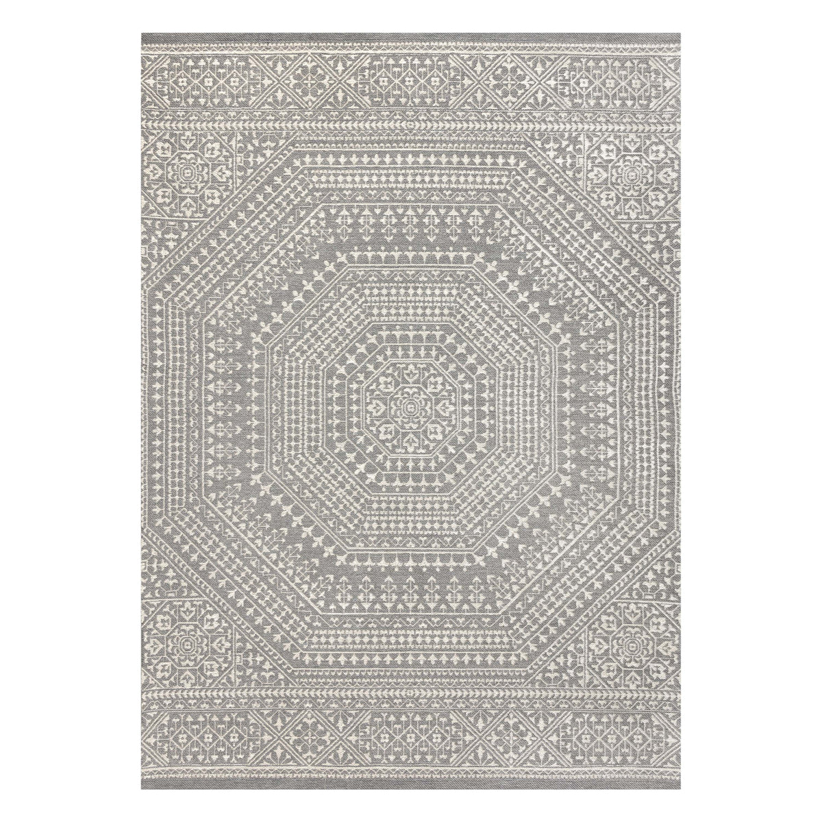 Velmora™ 7 x 10 Gray Medallion Outdoor Rug