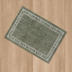 Velmora™ Green Bordered Tufted Washable Area Rug, 5 ft x 7 ft