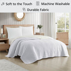 Velmora™ Stitched Corded Quilt, White, Full/Queen Bedding
