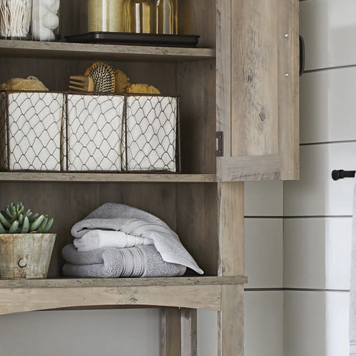 Velmora™ Over the Toilet Bathroom Storage Cabinet, Rustic Gray