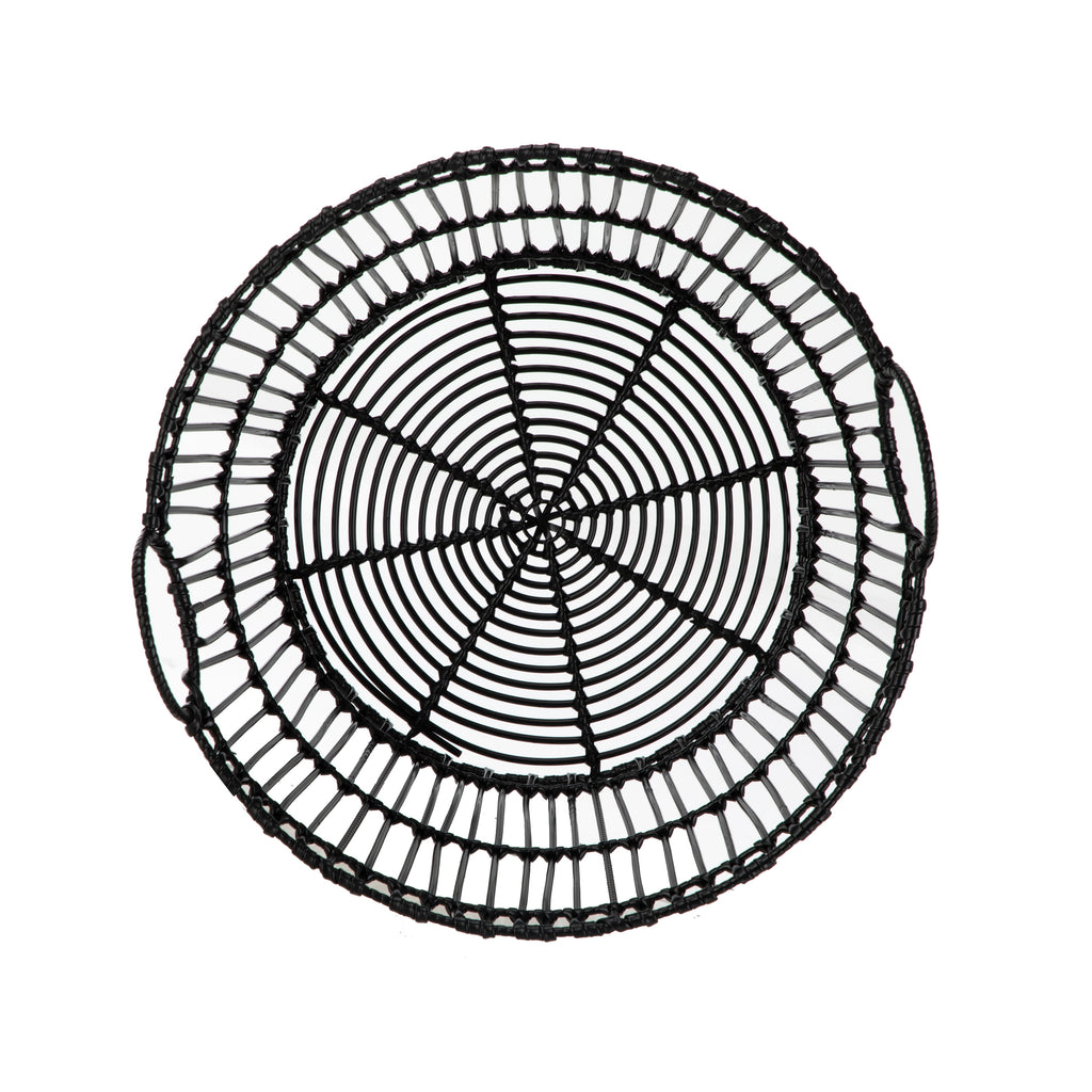 Velmora™ Large Black Poly Rattan Storage Baskets with Handles, Set of 2