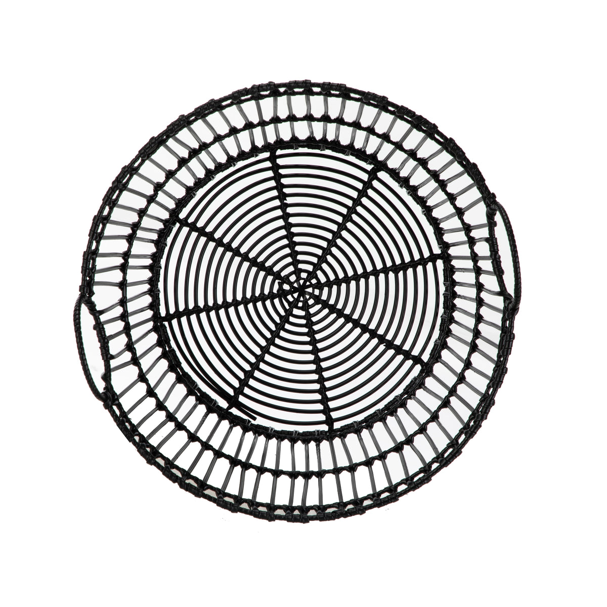 Velmora™ Large Black Poly Rattan Storage Baskets with Handles, Set of 2