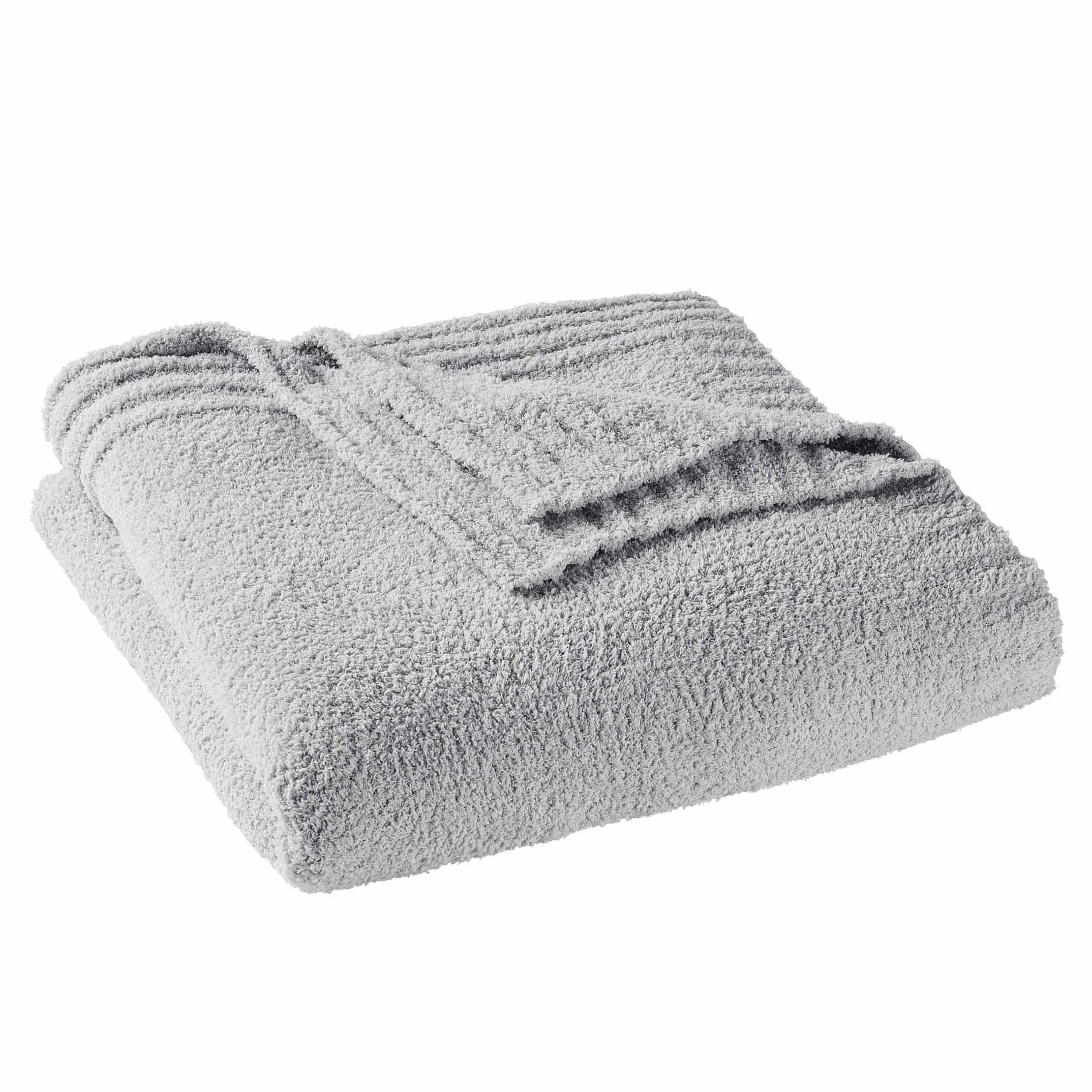Velmora™ (2 pack) Cozy Knit Blanket, Light Grey, King