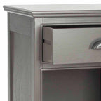 Velmora™ Griffin Solid Casual One Drawer Side Table, Grey