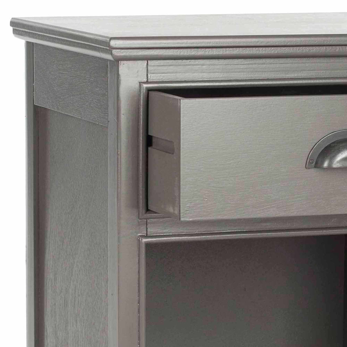 Velmora™ Griffin Solid Casual One Drawer Side Table, Grey