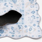 Velmora™ Blue Persian Faux Fur Scalloped Indoor Area Rug, 4 ft x 5 ft 6 in