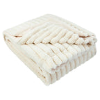 Velmora™ Vanilla Dream Channel Faux Fur Blanket, King, 102" x 90"