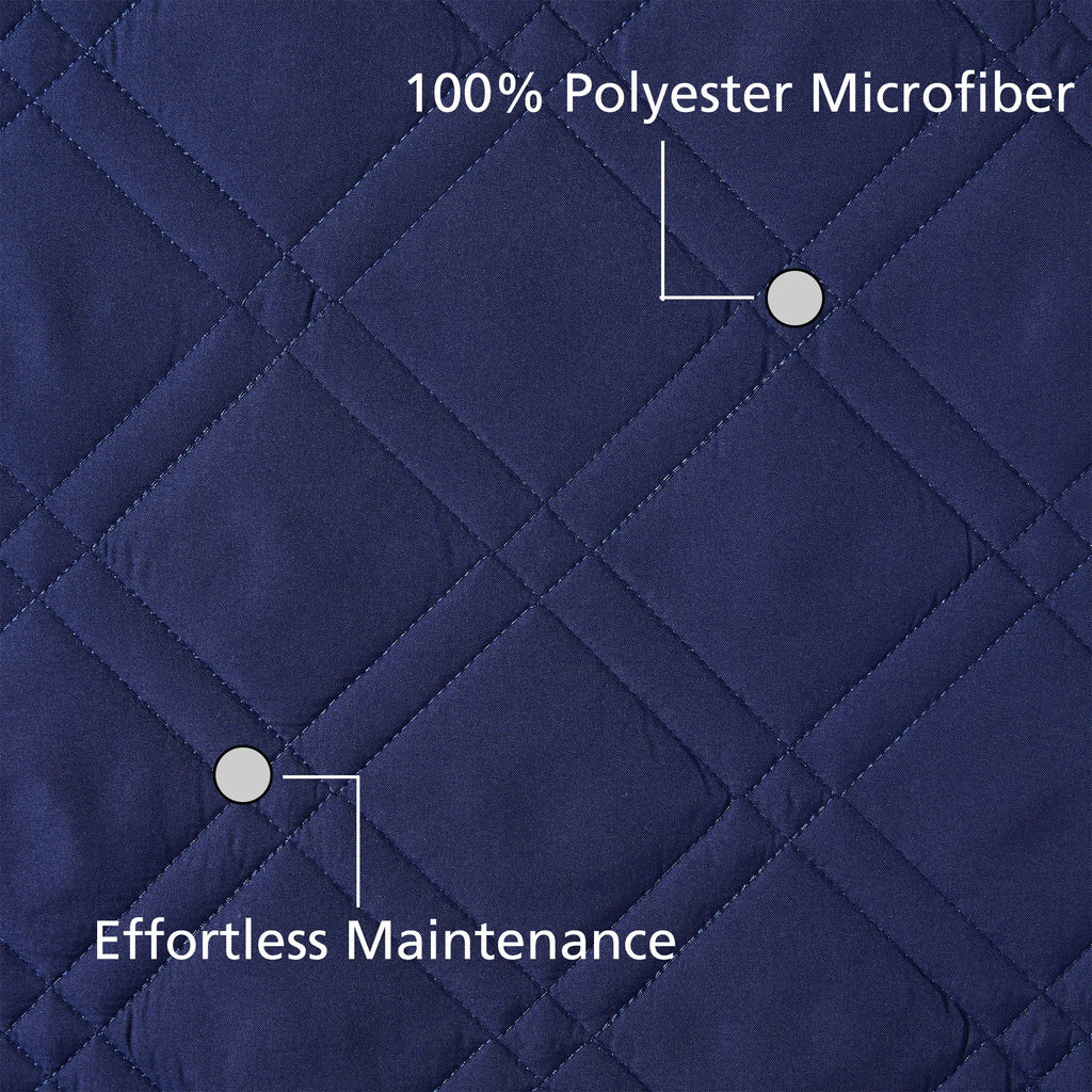 Velmora™ Plaid Quilt, Full/Queen, Blue & White, Lightweight & Reversible Bedding