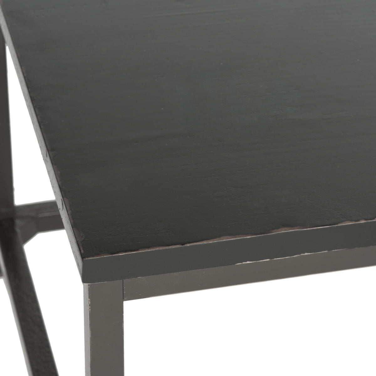 Velmora™ Alec Industrial Rustic Coffee Table, Distressed Black
