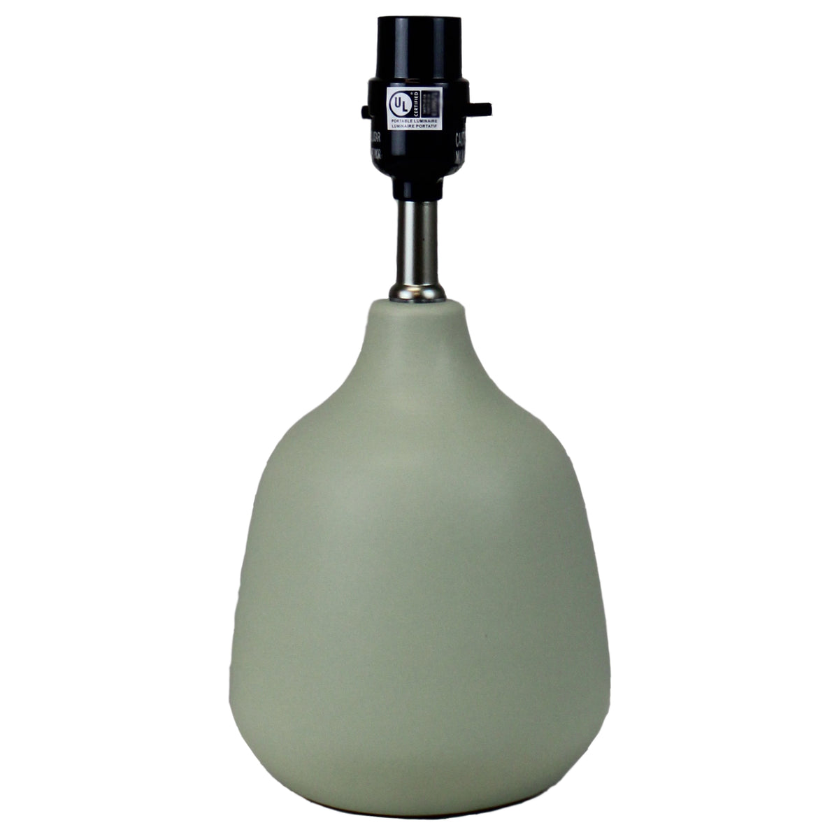 Velmora™ Grab and Go 16 in Sage Ceramic Table Lamp with White Linen Shade