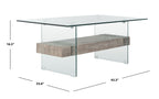 Velmora™ Kayley Retro 2 Tier Glass Coffee Table, Grey Oak