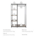 Velmora™ Farmhouse Style Gray Wood and Metal Clothes Rack with Garment Rod