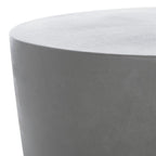 Velmora™ Aishi Outdoor Modern Concrete Round Accent Table -Dark Grey