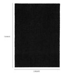 Velmora™ (3 pack) Traditional Solid Black Shag Indoor Area Rug, 5' x 7'