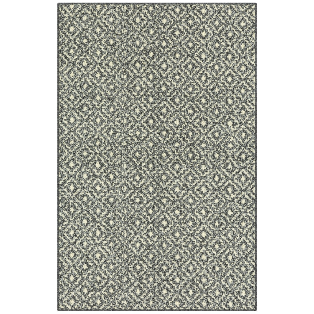 Velmora™ (2 pack) Geometric Diamond Black Tonal Olefin Indoor Accent Rug, 2'6"x3'10", Skid-Resistant