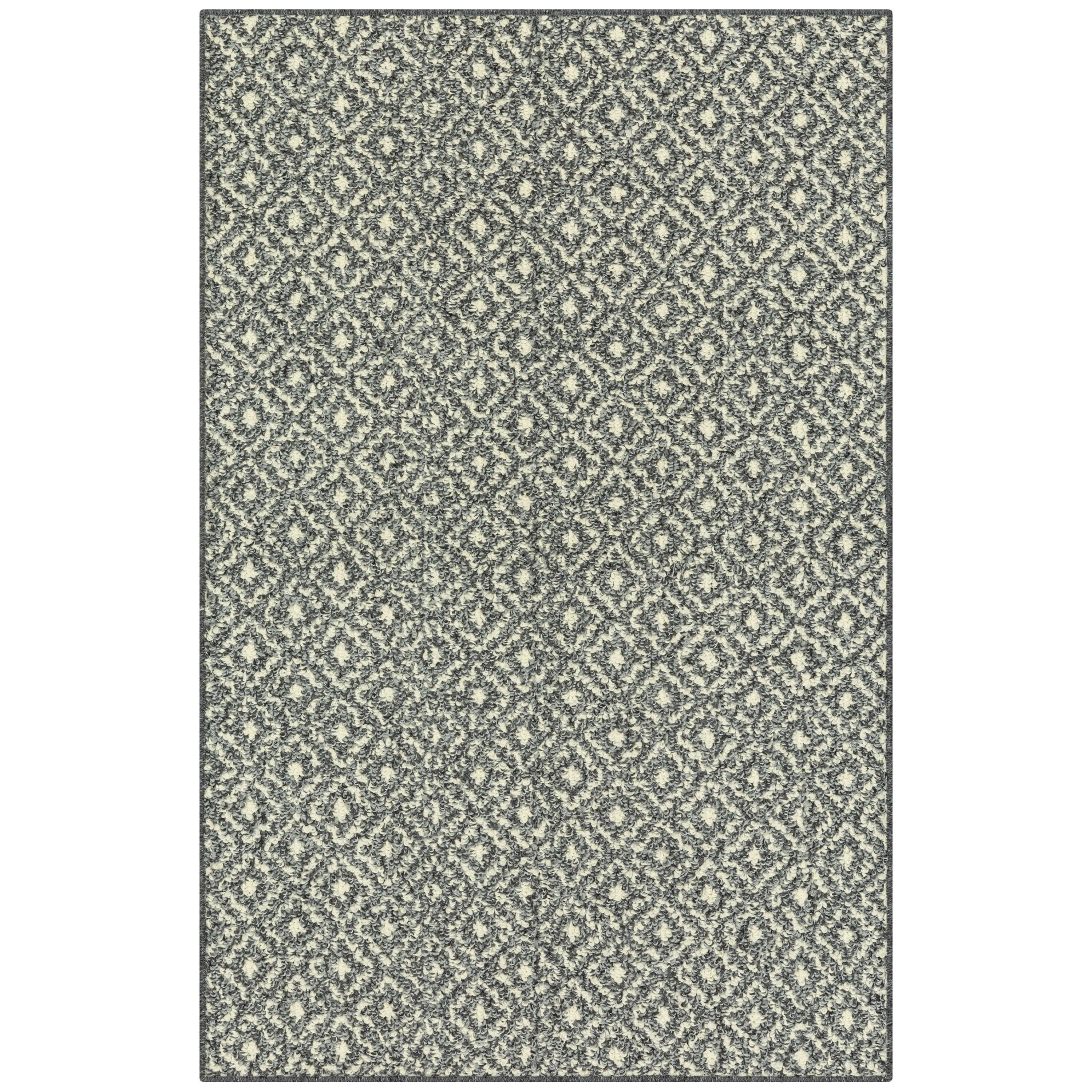 Velmora™ (2 pack) Geometric Diamond Black Tonal Olefin Indoor Accent Rug, 2'6"x3'10", Skid-Resistant
