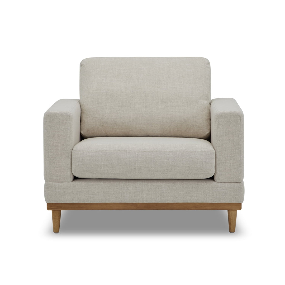 Velmora™ Springwood Wood Frame Accent Chair, Cream Linen