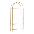 Velmora™ Nola Arch Bookcase, Gold Finish