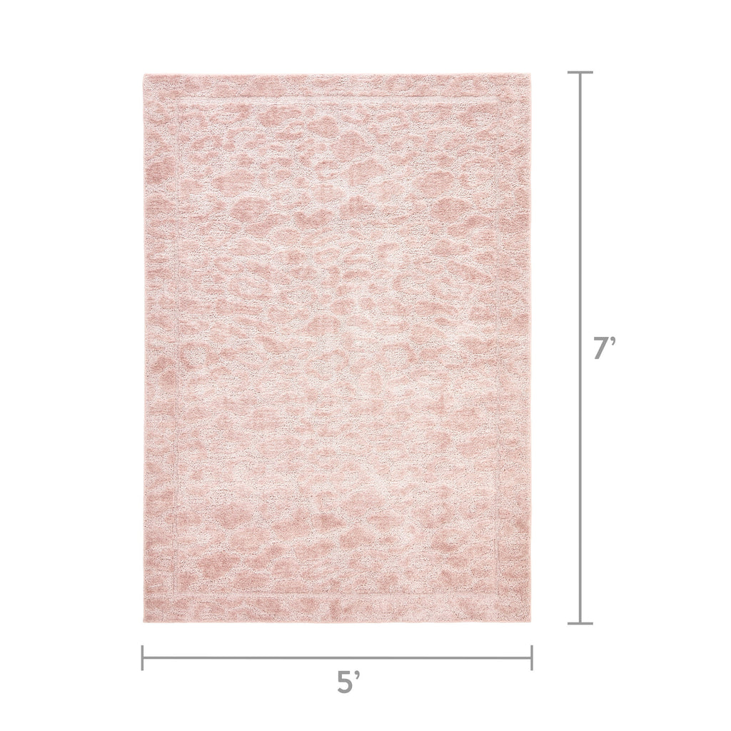 Velmora™ Neutral Pink Cheetah Print Indoor Area Rug, 5 ft x 7 ft