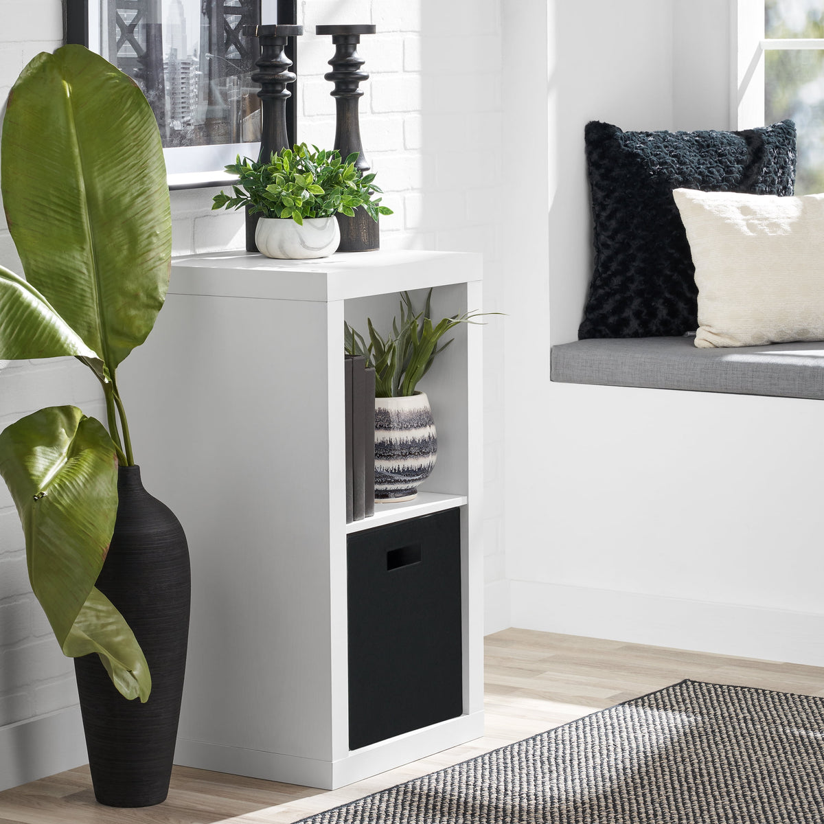 Velmora™ 2 Cube Storage Organizer, Textured White