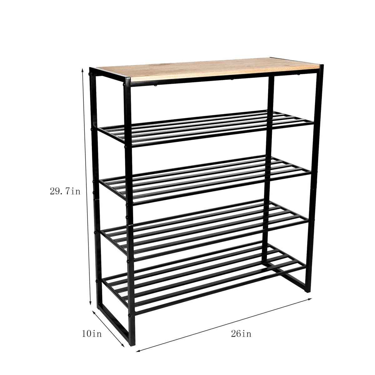 Velmora™ Jace 5-Tier Shoe Rack, Metal Steel, 15 Pairs of Shoes, Multi-Functional