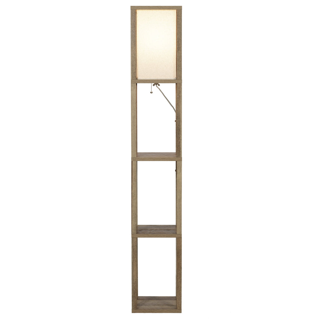 Velmora™ 62.25" Modern Pull Chain Weathered Floor Lamp with Natural Square Shade