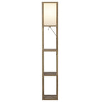 Velmora™ 62.25" Modern Pull Chain Weathered Floor Lamp with Natural Square Shade