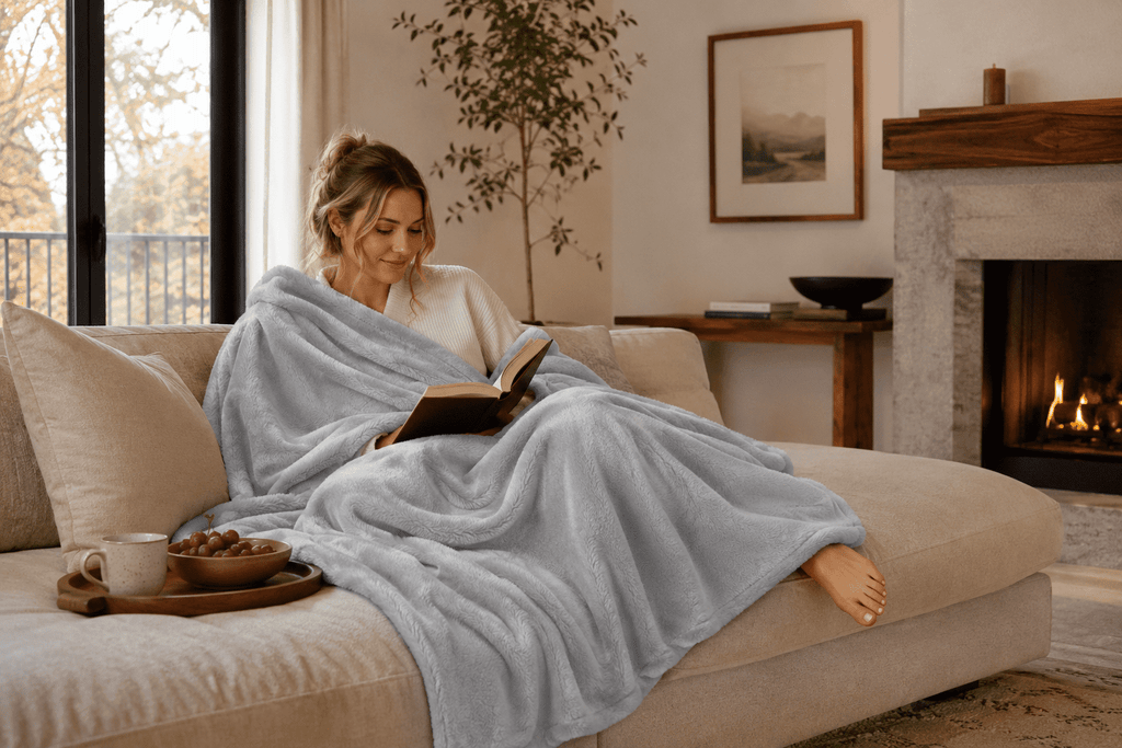Velmora™ Super Soft Plush Bed Blanket, Gray, King Size, 102 x 90 in