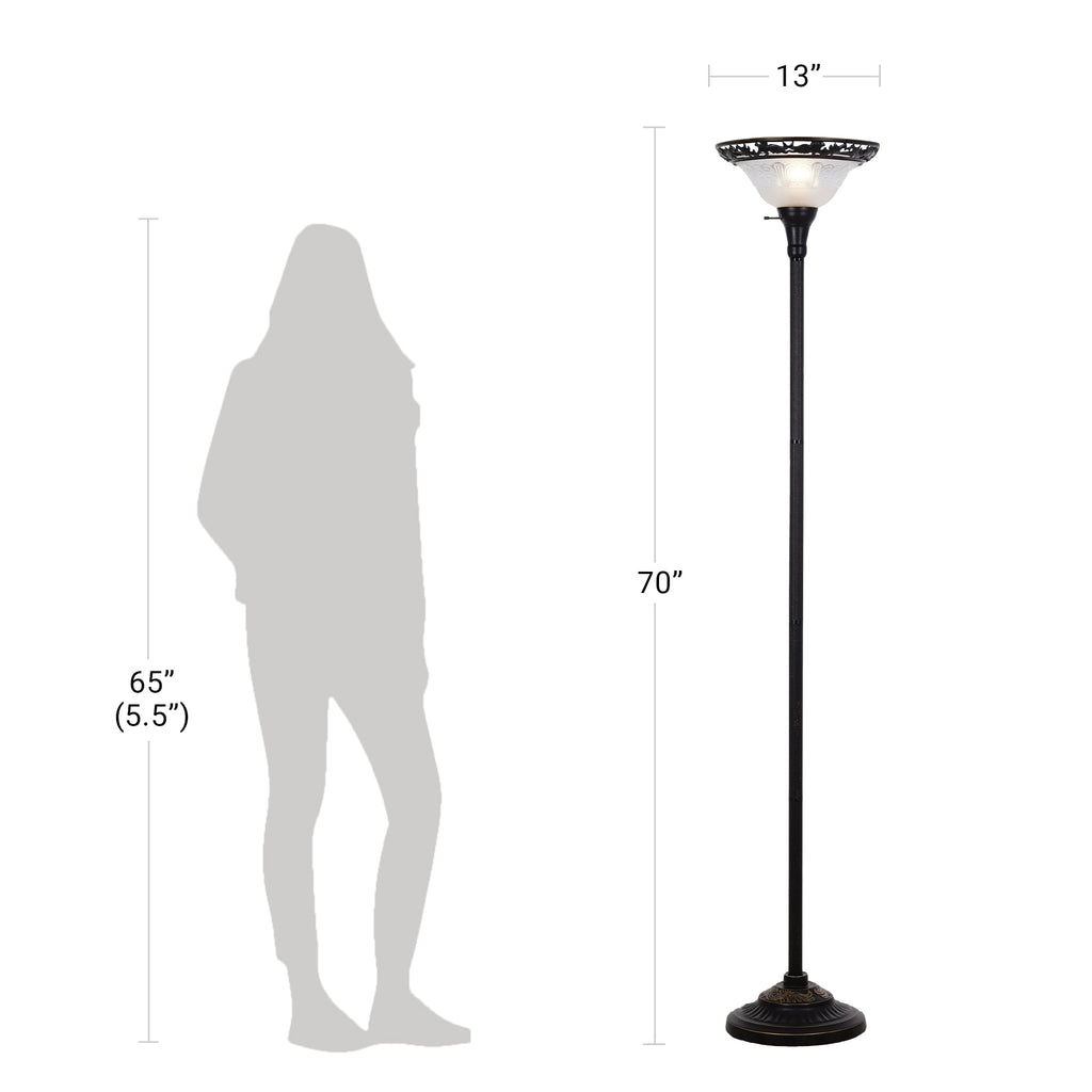 Velmora™ Traditional Bronze Victorian Floor Lamp 70"