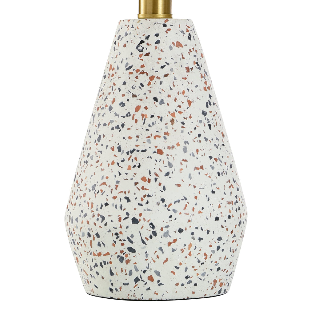 Velmora™ Terrazzo Table Lamp with White Drum Shade, 16.75 in