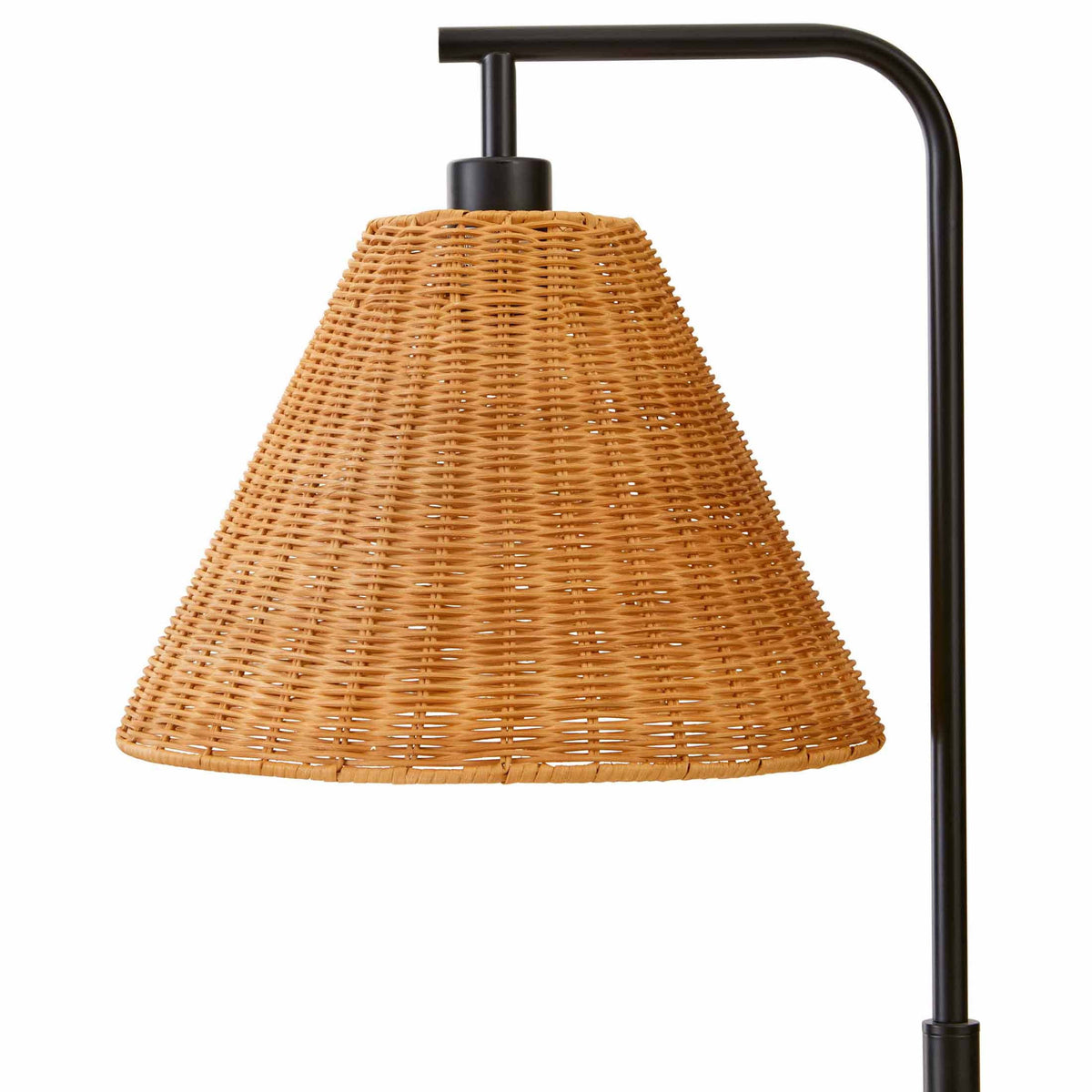 Velmora™ 70" Metal Floor Lamp with Natural Woven Rattan Shade