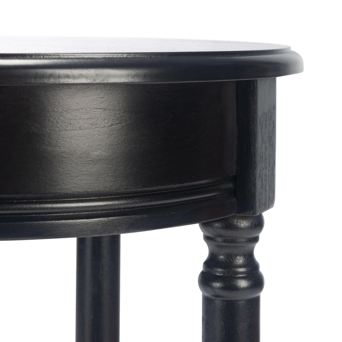 Velmora™ Tinsley Solid Rustic Round Accent Table, Black