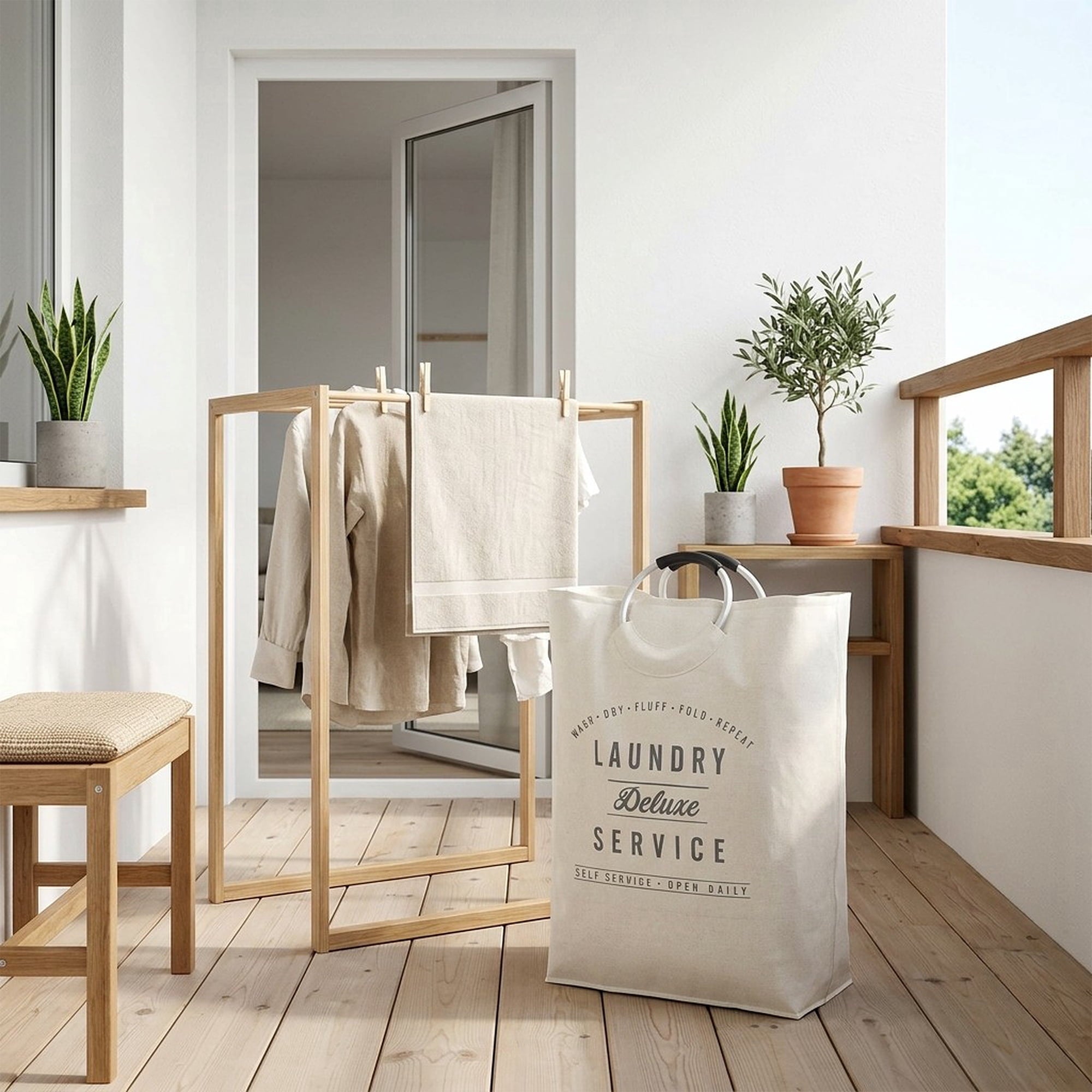 Velmora™ (2 pack) Deluxe Laundry Service Canvas Tote with Aluminum Handles