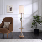 Velmora™ 62 in Farmhouse Light Wood Floor Lamp