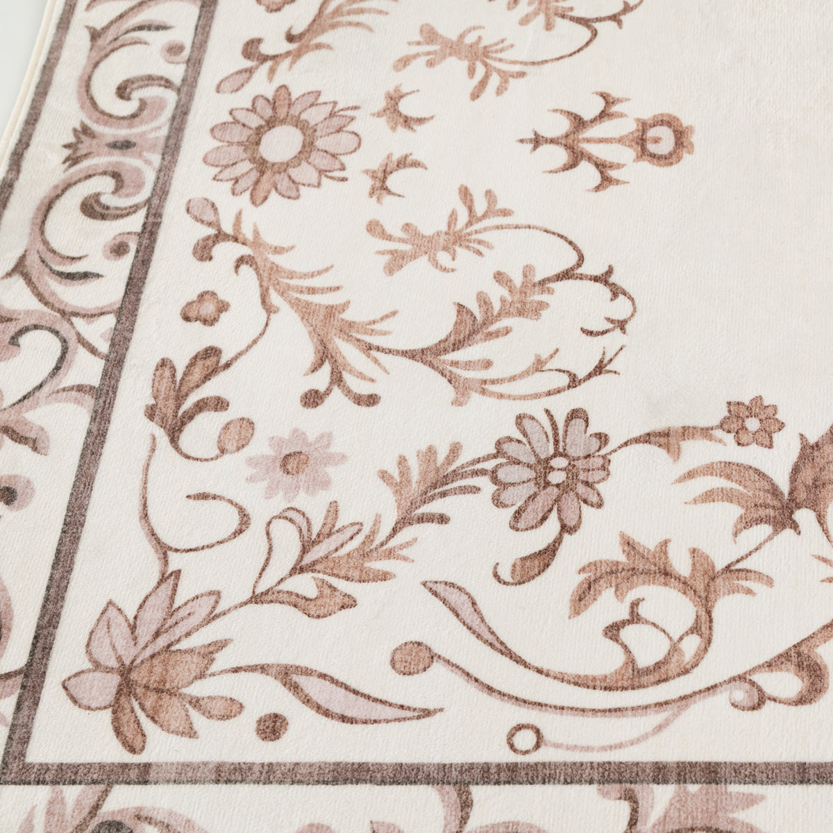 Velmora™ Tan Floral Faux Fur Indoor Area Rug, 4 ft x 5 ft 6 in