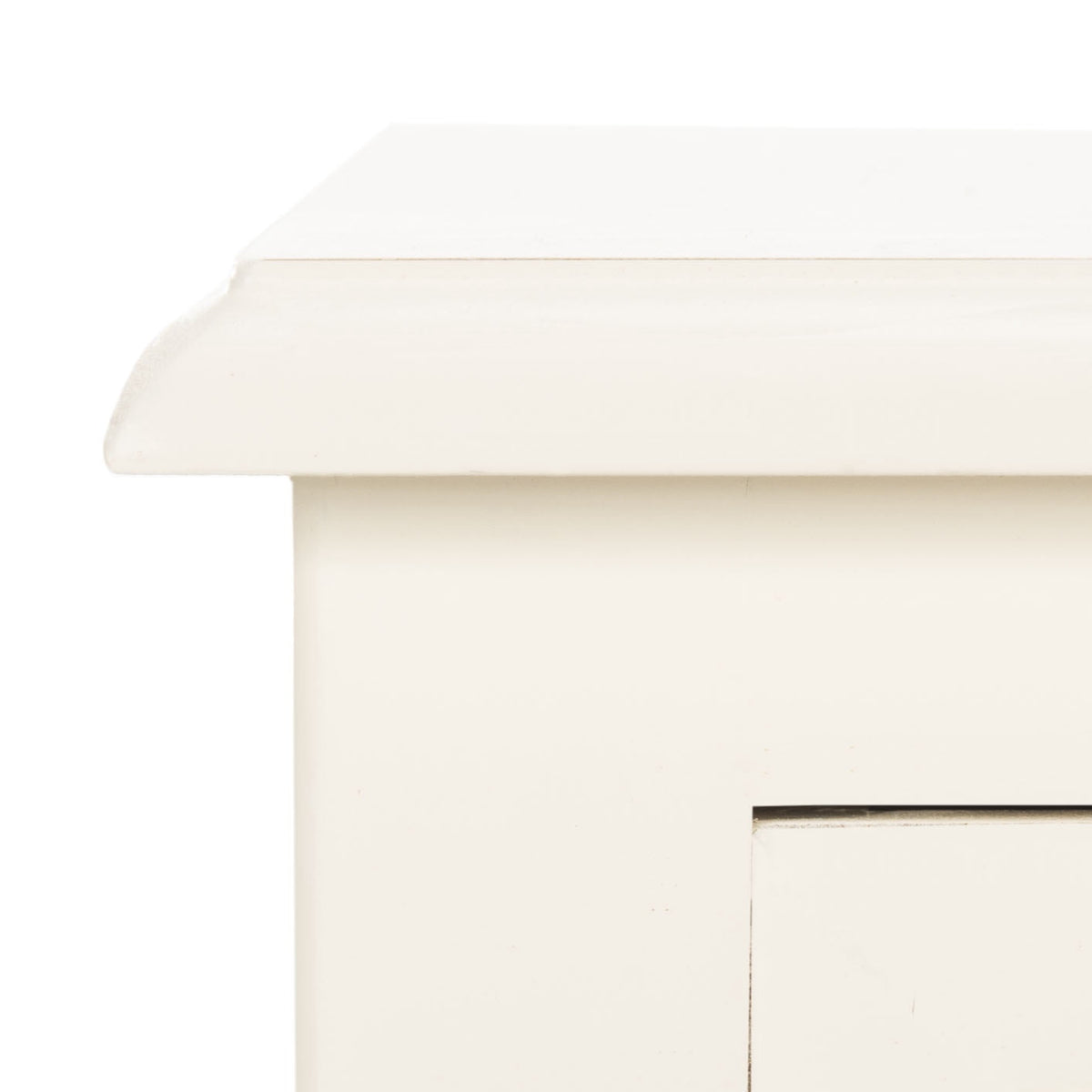 Velmora™ Everly Contemporary Side Table with Drawer and Two Baskets, Distressed White