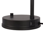 Velmora™ Bronze Table Lamp with Clear Glass Shade and USB/USB-C Ports