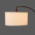 Velmora™ Michelle 71-Inch Metal Arc Floor Lamp with White Fabric Shade and 3-Way Switch